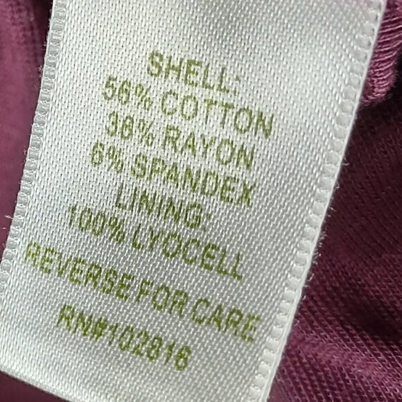 Garnet Hill Cotton Blend Dusty Rose, White Cap Sleeves Lined Midi Dress Size 4 - Picture 6 of 7